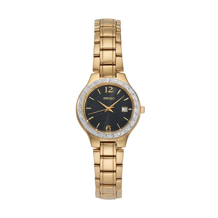 Seiko Women's Crystal Stainless Steel Watch - Sur768, Size: Small, Gold
