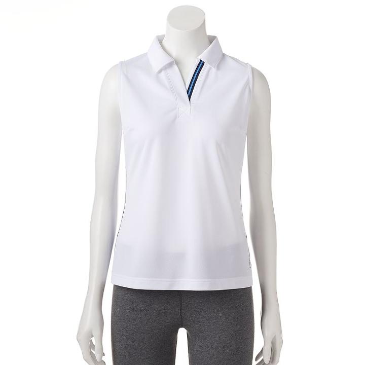 Women's Fila Sport&reg; Contrast Sleeveless Golf Polo, Size: Medium, White