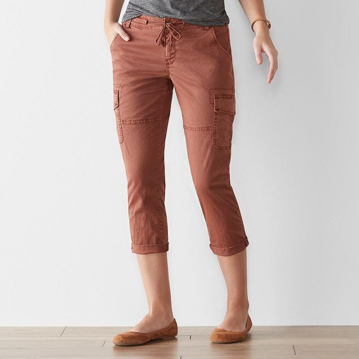 Women's Sonoma Goods For Life&trade; Utility Capris, Size: 6, Dark Brown