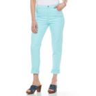 Petite Gloria Vanderbilt Amanda Cuffed Ankle Pants, Women's, Size: 12 Petite, Turquoise/blue (turq/aqua)
