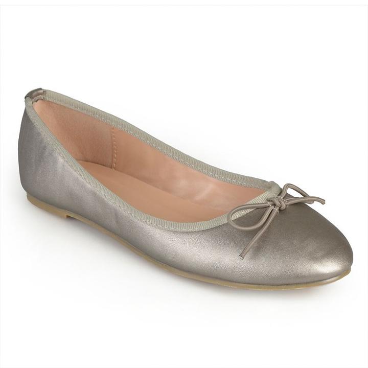 Journee Collection Vika Women's Ballet Flats, Girl's, Size: Medium (7.5), Silver