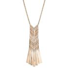 Mudd&reg; Long Chevron Fringe Necklace, Women's, Gold