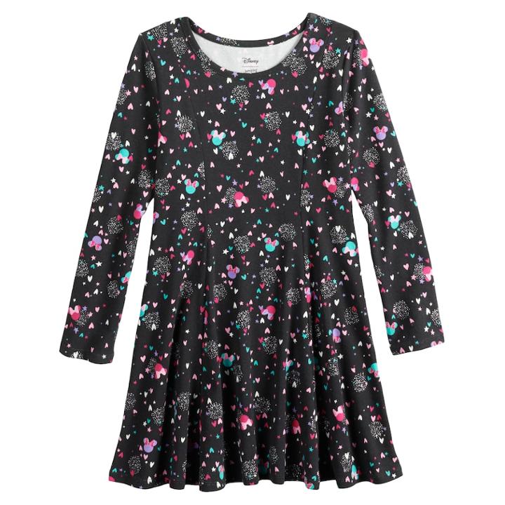 Disney's Minnie Mouse Girls 4-10 Printed Glittery Dress By Jumping Beans&reg;, Size: 7, White