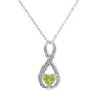 Radiant Gem Peridot Sterling Silver Infinity Pendant Necklace, Women's, Size: 18, Green