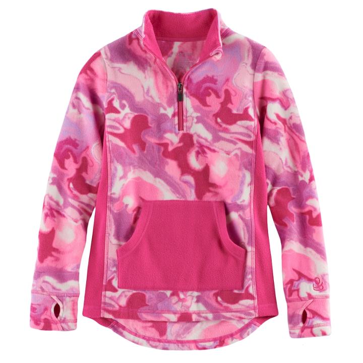Girls 4-16 Cuddl Duds 1/4-zip Fleece Pullover, Size: 4-5, Light Pink