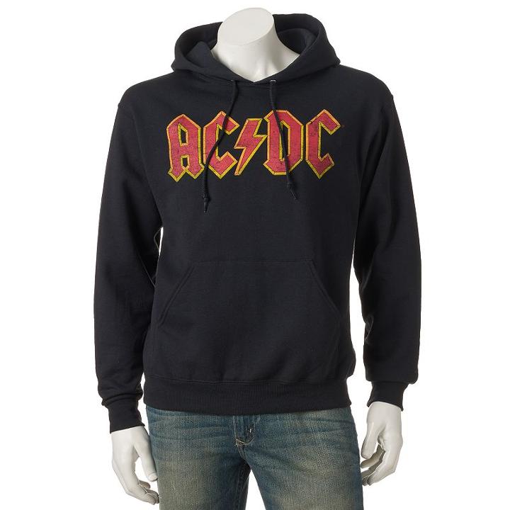 Men's Ac/dc Hoodie, Size: Medium, Black