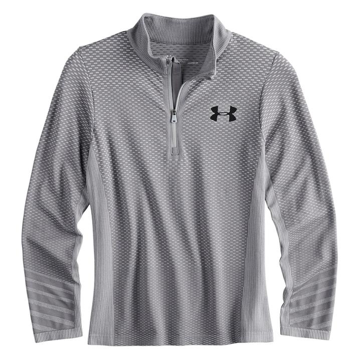 Boys 8-20 Under Armour Seamless Quarter-zip Tee, Size: Large, Silver