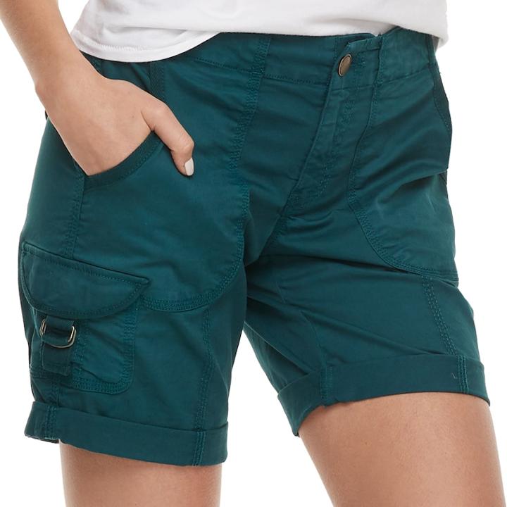 Women's Sonoma Goods For Life&trade; Ultra Comfortwaist Utility Shorts, Size: 14, Dark Blue