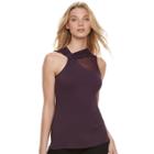 Women's Rock & Republic&reg; Twist Mesh Tank, Size: Xl, Purple