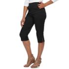 Women's Croft & Barrow&reg; Rivet-hem Pull On Capris, Size: Xl, Black