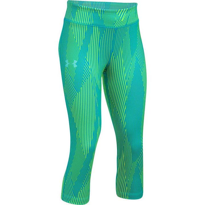Girls 7-16 Under Armour Heatgear Printed Capri Leggings, Size: Medium, Beige Over