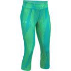 Girls 7-16 Under Armour Heatgear Printed Capri Leggings, Size: Medium, Beige Over