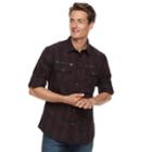 Men's Rock & Republic Plaid Button-down Shirt, Size: Medium, Red