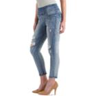Women's Rock & Republic&reg; Fever Pull-on Ripped Crop Skinny Jeans, Size: 10, Light Blue
