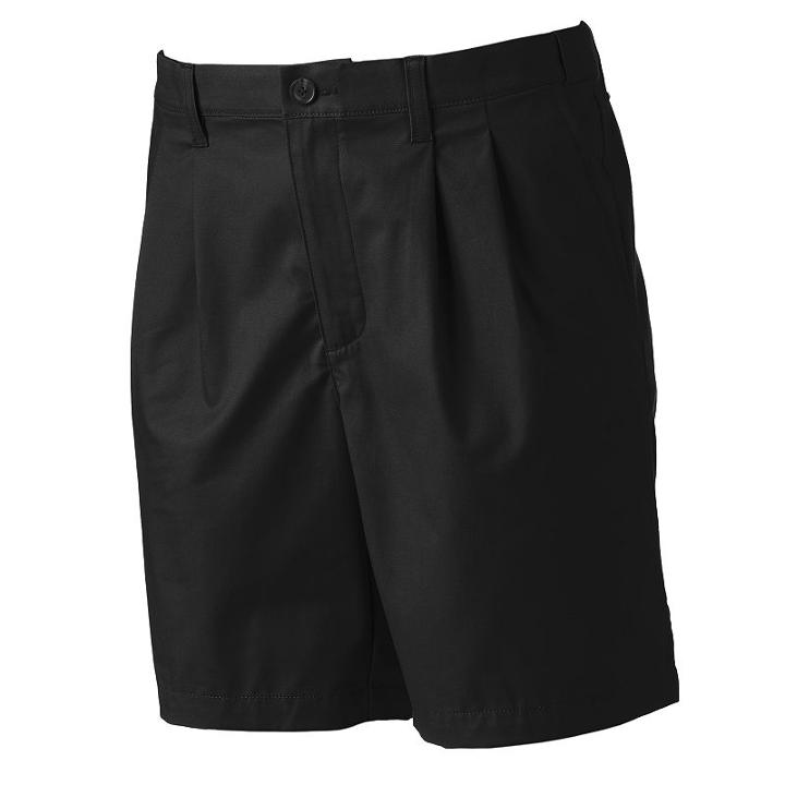 Big & Tall Croft & Barrow&reg; True Comfort Classic-fit Stretch Pleated Shorts, Men's, Size: 52, Black