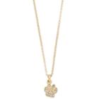 Pet Friends Simulated Crystal Paw Pendant Necklace, Women's, Gold