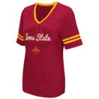 Women's Campus Heritage Iowa State Cyclones Fair Catch Football Tee, Size: Small, Dark Red