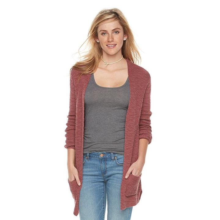 Women's Sonoma Goods For Life&trade; Long Cardigan, Size: Medium, Dark Red