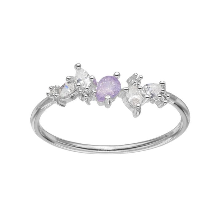 Lc Lauren Conrad Purple Cubic Zirconia Teardrop Ring, Women's, Size: 7.50, Blue