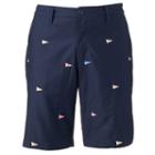 Men's Caribbean Joe Classic-fit Embroidered Twill Shorts, Size: 34, Dark Blue
