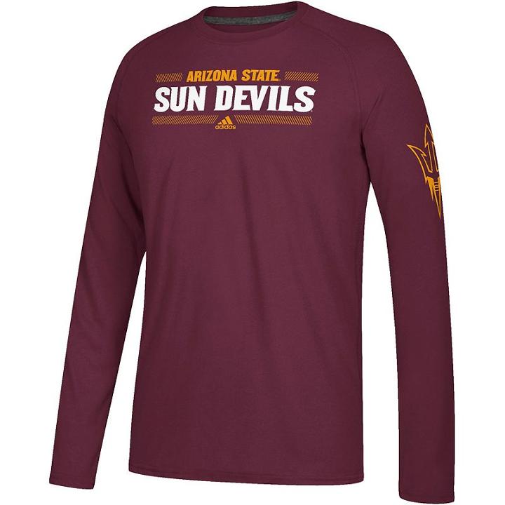 Men's Adidas Arizona State Sun Devils Linear Bar Tee, Size: Xxl, Red