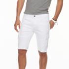 Men's Xray Slim-fit Moto Stretch Denim Cargo Shorts, Size: 36, White