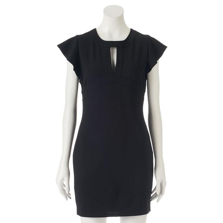 Juniors' Almost Famous Open-back Blouson Dress, Teens, Size: Large, Black