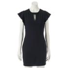 Juniors' Almost Famous Open-back Blouson Dress, Teens, Size: Large, Black