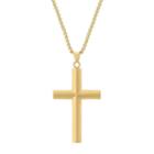 Lynx Men's Stainless Steel Cross Pendant Necklace, Size: 24, Yellow