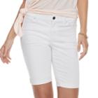 Women's Juicy Couture Cuffed Bermuda Jean Shorts, Size: 4, White
