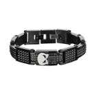 The Punisher Black Ion-plated Stainless Steel Spike Bracelet - Men, Size: 8