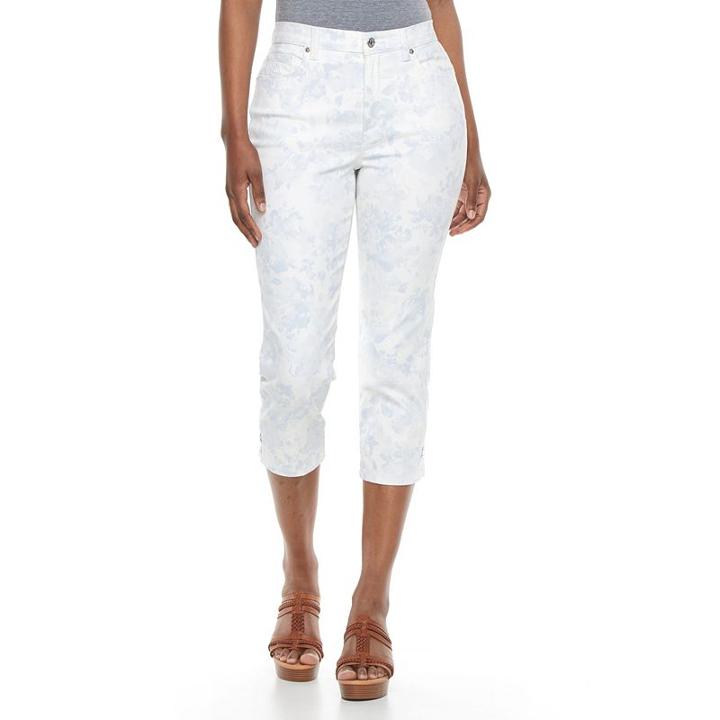 Women's Gloria Vanderbilt Amanda Capri Jeans, Size: 14, Light Blue
