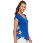 Juniors' Pink Republic Cross-shoulder Popover Top, Teens, Size: Large, Med Blue