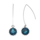 Simply Vera Vera Wang Nickel Free Blue Faceted Stone Round Threader Earrings, Women's