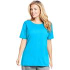 Plus Size Just My Size Solid Crewneck Tee, Women's, Size: 5xl, Blue