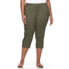 Plus Size Croft & Barrow&reg; Twill Utility Capris, Women's, Size: 22 W, Green
