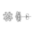 Simply Vera Vera Wang 1/4 Carat T.w. Diamond Sterling Silver Flower Stud Earrings, Women's, White