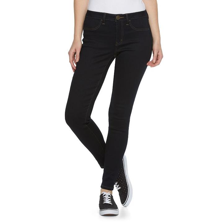 Juniors' So&reg; Denim High Rise Ankle Jeggings, Girl's, Size: 7, Dark Blue