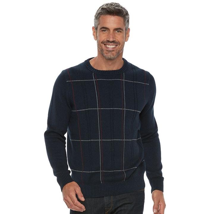 Men's Croft & Barrow&reg; Classic-fit Crewneck Sweater, Size: Medium, Blue Other