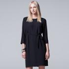 Women's Simply Vera Vera Wang Pintuck Shift Dress, Size: Xl, Black