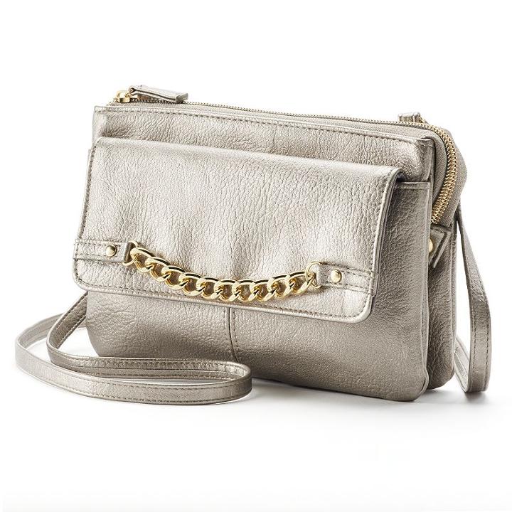 Apt. 9&reg; Curb-chain Crossbody Bag, Women's, Grey