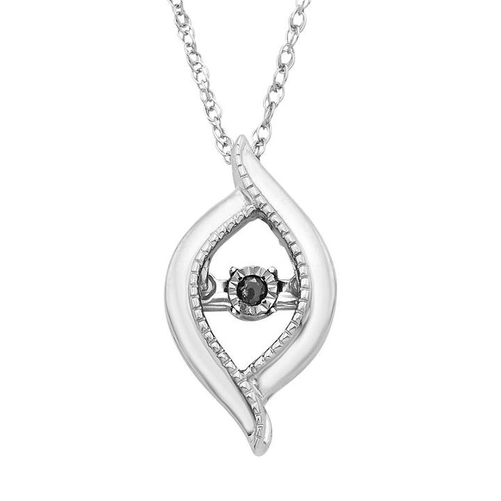 Dancing Love Sterling Silver Black Diamond Accent Marquise Pendant, Women's, Size: 18