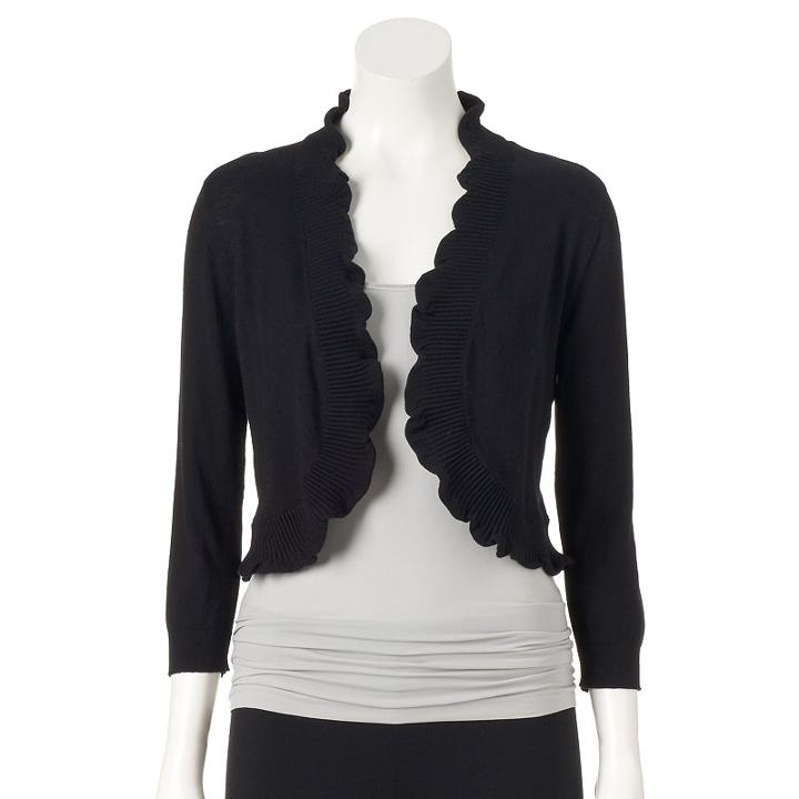 Women's Elle&trade; Ruffle Shrug, Size: Xxl, Black