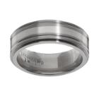 Sti By Spectore Gray Titanium And Sterling Silver Band - Men, Size: 12.50, Grey