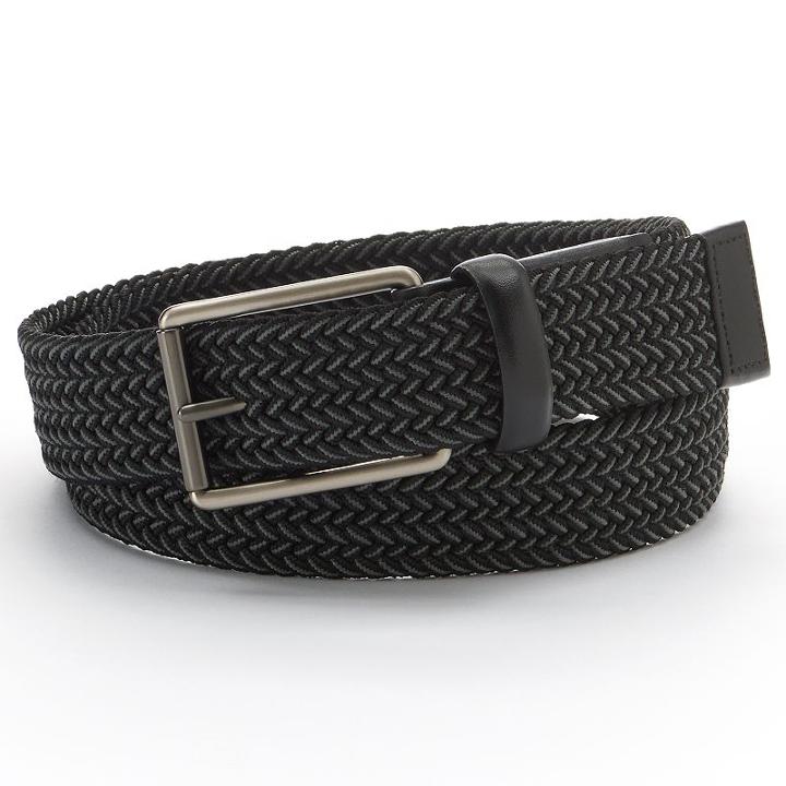 Apt. 9 Braided Elastic Belt - Men, Size: 38, Black