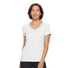 Women's Croft & Barrow&reg; Essential V-neck Tee, Size: Xl, Natural
