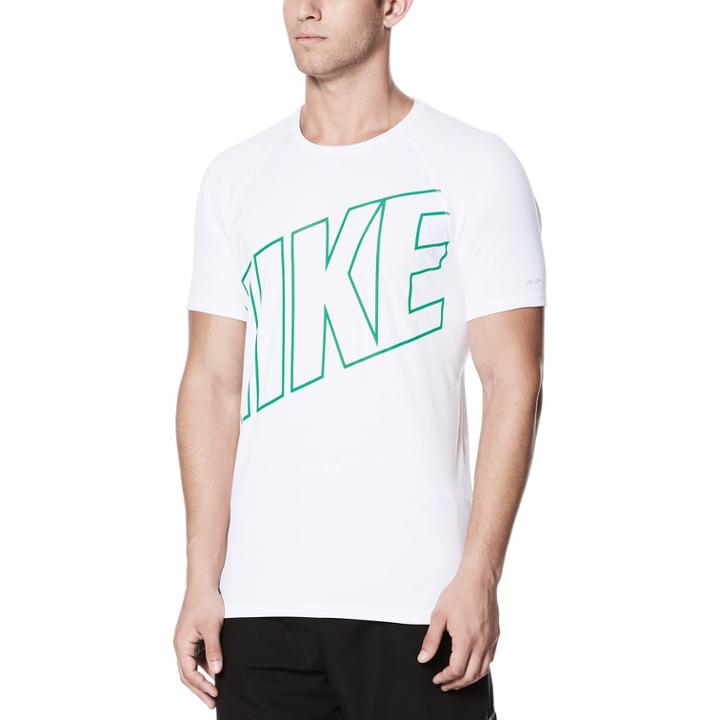Men's Nike Hydroguard Swim Tee, Size: Medium, White