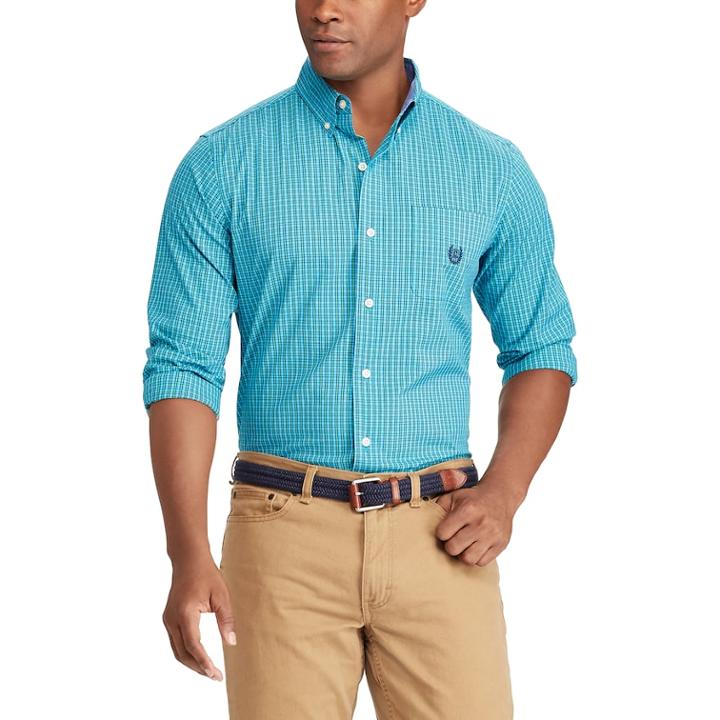 Big & Tall Chaps Classic-fit Stretch Button-down Shirt, Men's, Size: 3xb, Blue