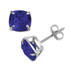 Sterling Silver Lab-created Sapphire Stud Earrings, Women's, Blue