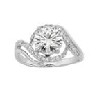 Forever Brilliant Lab-created Moissanite Swirl Engagement Ring In 14k White Gold (2 1/5 Carat T.w.), Women's, Size: 9